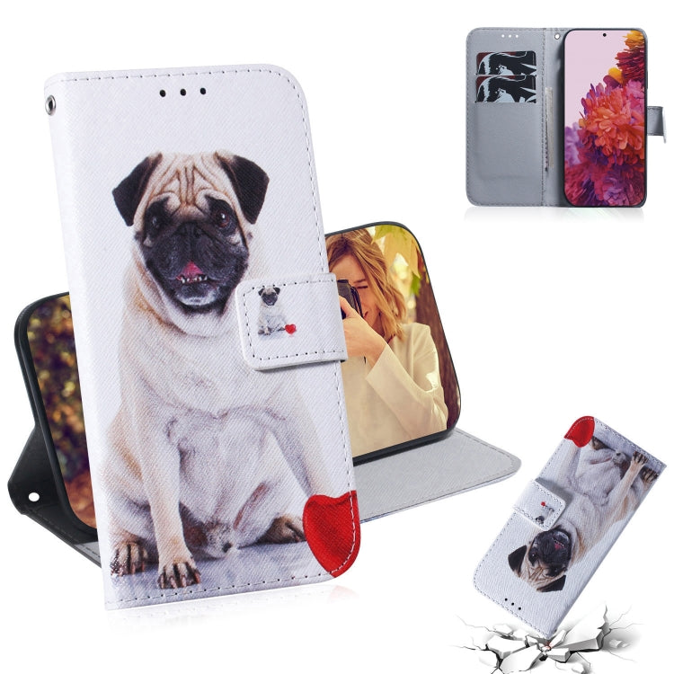 Coloured Drawing Horizontal Flip Leather Case, with Holder & Card Slots & Wallet, For Samsung Galaxy S21 Ultra 5G