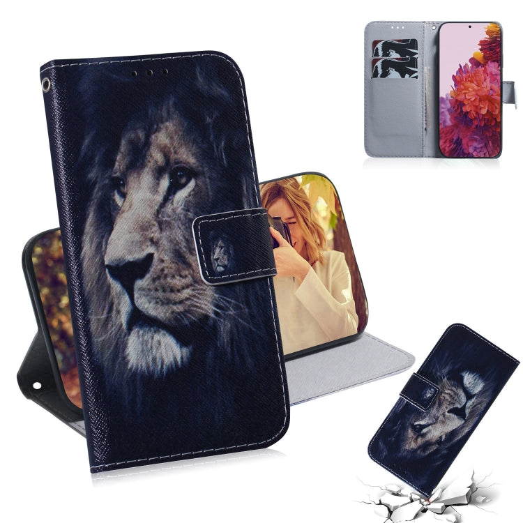 Coloured Drawing Horizontal Flip Leather Case, with Holder & Card Slots & Wallet, For Samsung Galaxy S21 Ultra 5G