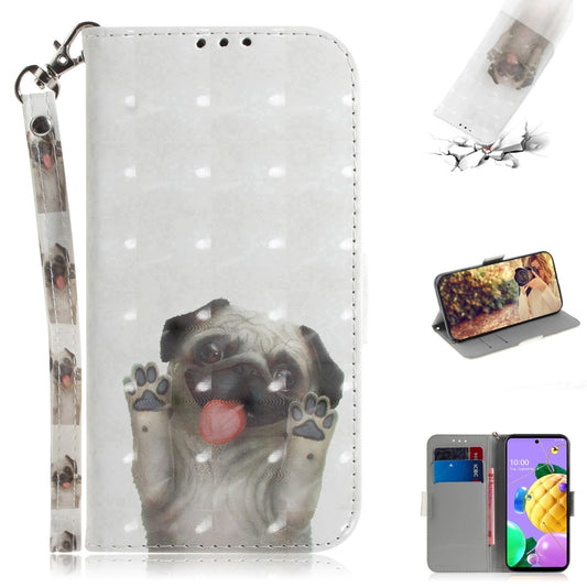 3D colored drawing leather flip case for LG K62 K52 Q52 with card slots wallet and lanyard