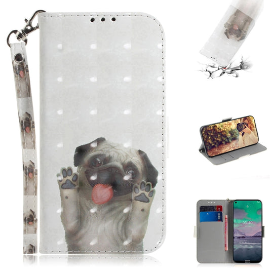 Colorful 3D leather flip case for Nokia 3.4 with card slots and wallet functionality