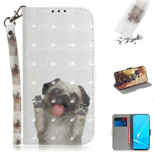 3D colored flip leather case OPPO A52 A72 with card slots wallet holder lanyard