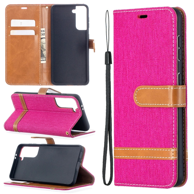 Color Matching Denim Texture Horizontal Flip Leather Case with Holder & Card Slots & Wallet & Lanyard, For Samsung Galaxy S21 5G, For Samsung Galaxy S21+ 5G