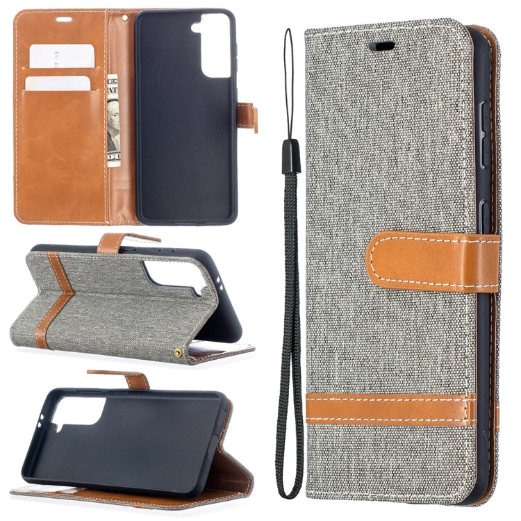 Color Matching Denim Texture Horizontal Flip Leather Case with Holder & Card Slots & Wallet & Lanyard, For Samsung Galaxy S21 5G, For Samsung Galaxy S21+ 5G