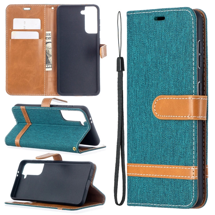 Color Matching Denim Texture Horizontal Flip Leather Case with Holder & Card Slots & Wallet & Lanyard, For Samsung Galaxy S21 5G, For Samsung Galaxy S21+ 5G