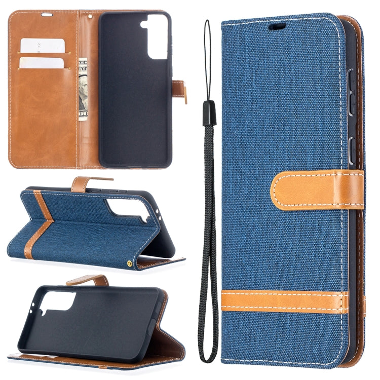 Color Matching Denim Texture Horizontal Flip Leather Case with Holder & Card Slots & Wallet & Lanyard, For Samsung Galaxy S21 5G, For Samsung Galaxy S21+ 5G
