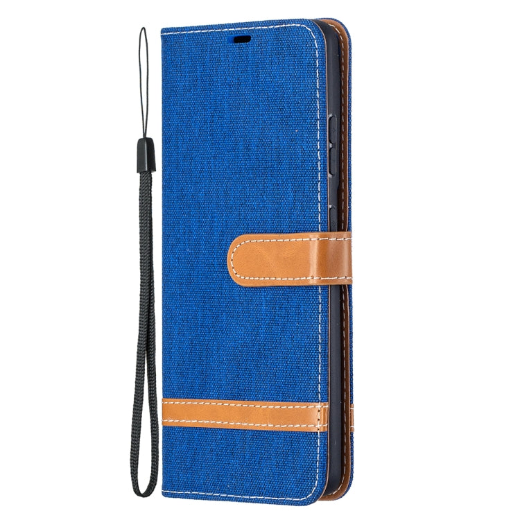 Color Matching Denim Texture Horizontal Flip Leather Case with Holder & Card Slots & Wallet & Lanyard, For Samsung Galaxy S21 Ultra 5G