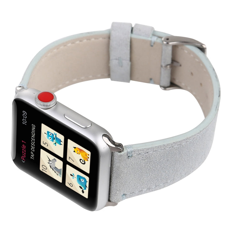 Frosted Genuine Leather Watchband For Apple Watch Series 6 & SE & 5 & 4 40mm / 3 & 2 & 1 38mm, For Apple Watch Series 7 41mm / 6 & SE & 5 & 4 40mm / 3 & 2 & 1 38mm