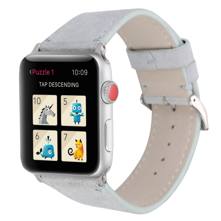 Frosted Genuine Leather Watchband For Apple Watch Series 6 & SE & 5 & 4 40mm / 3 & 2 & 1 38mm, For Apple Watch Series 7 41mm / 6 & SE & 5 & 4 40mm / 3 & 2 & 1 38mm