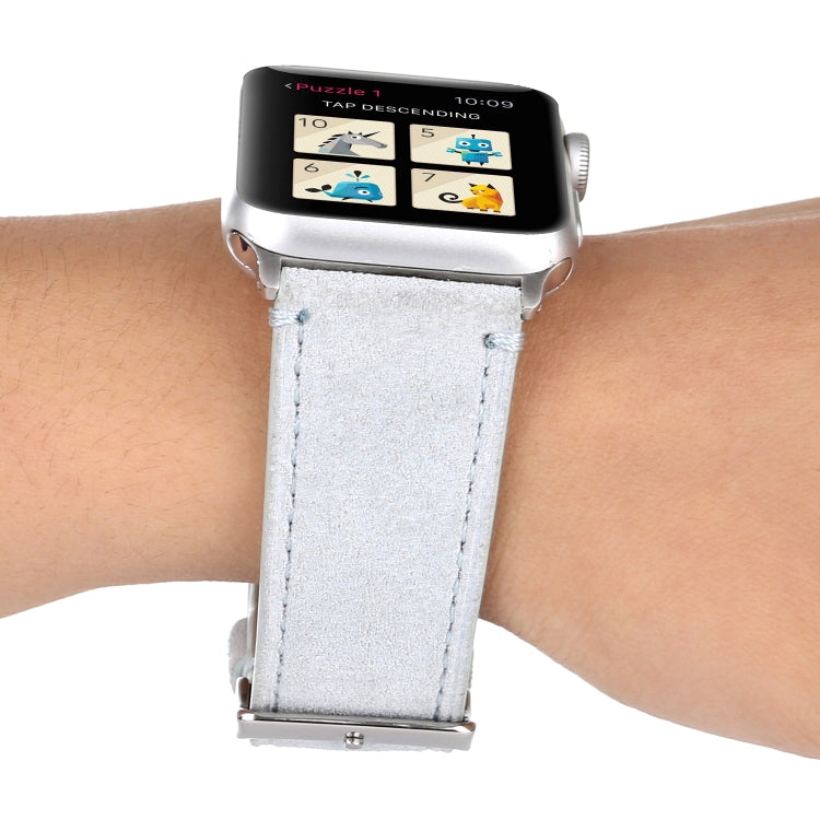 Frosted Genuine Leather Watchband For Apple Watch Series 6 & SE & 5 & 4 40mm / 3 & 2 & 1 38mm, For Apple Watch Series 7 41mm / 6 & SE & 5 & 4 40mm / 3 & 2 & 1 38mm