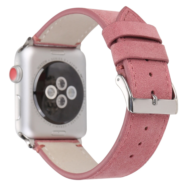 Frosted Genuine Leather Watchband For Apple Watch Series 6 & SE & 5 & 4 40mm / 3 & 2 & 1 38mm, For Apple Watch Series 7 41mm / 6 & SE & 5 & 4 40mm / 3 & 2 & 1 38mm