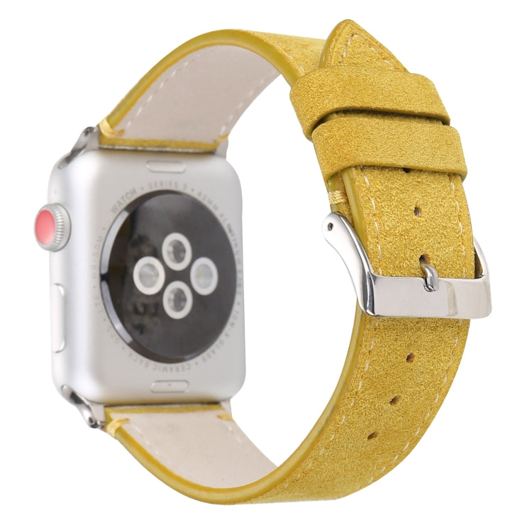 Frosted Genuine Leather Watchband For Apple Watch Series 6 & SE & 5 & 4 44mm / 3 & 2 & 1 42mm, For Apple Watch Series 7 45mm / 6 & SE & 5 & 4 44mm / 3 & 2 & 1 42mm