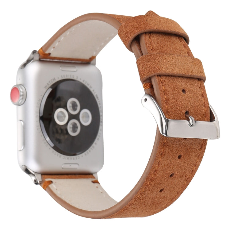 Frosted Genuine Leather Watchband For Apple Watch Series 6 & SE & 5 & 4 44mm / 3 & 2 & 1 42mm, For Apple Watch Series 7 45mm / 6 & SE & 5 & 4 44mm / 3 & 2 & 1 42mm