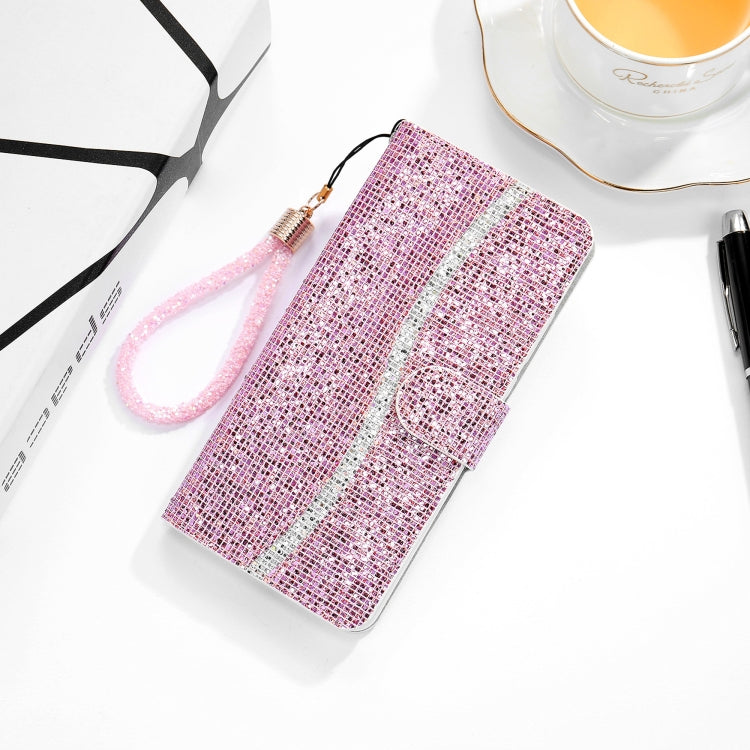 Glitter Powder Horizontal Flip Leather Case with Card Slots & Holder & Lanyard, For Samsung Galaxy S21 Ultra 5G, For Samsung Galaxy S21+ 5G, For Samsung Galaxy S21 5G, For Samsung Galaxy A42
