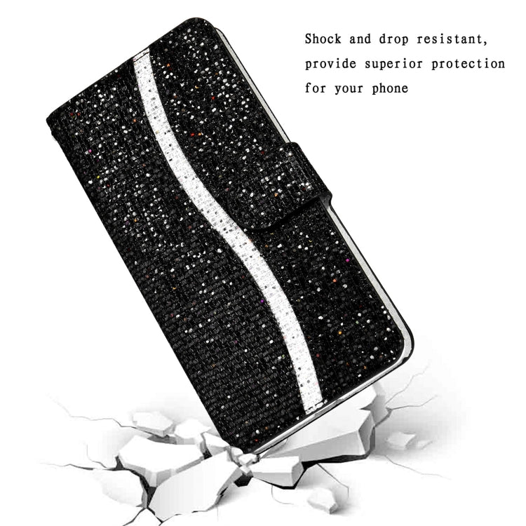 Glitter Powder Horizontal Flip Leather Case with Card Slots & Holder & Lanyard, For Samsung Galaxy S21 Ultra 5G, For Samsung Galaxy S21+ 5G, For Samsung Galaxy S21 5G, For Samsung Galaxy A42