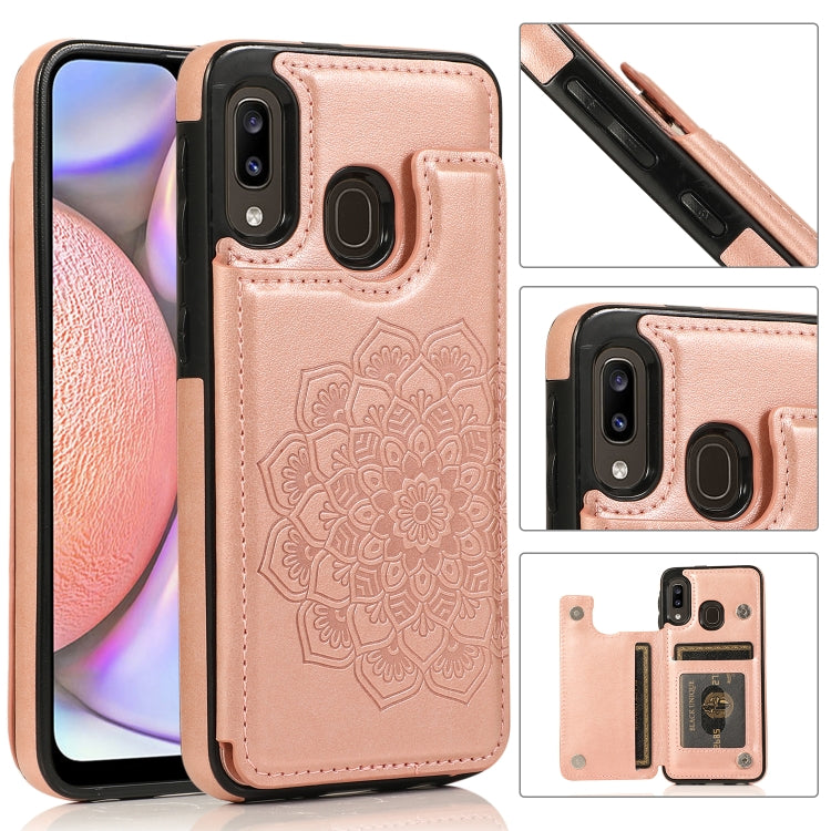 Double Buckle Mandala Pattern PU+TPU Protective Case with Card Slots & Holder & Photo Frame, For Samsung Galaxy A10e / A20e, For Samsung Galaxy A20 / A30, For Samsung Galaxy A50 / A50s, For Samsung Galaxy A51