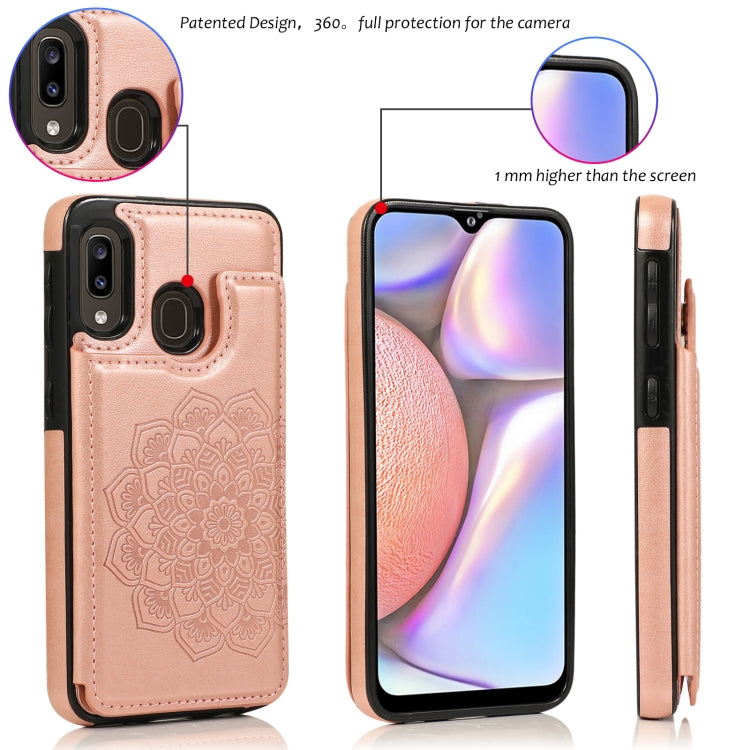 Double Buckle Mandala Pattern PU+TPU Protective Case with Card Slots & Holder & Photo Frame, For Samsung Galaxy A10e / A20e, For Samsung Galaxy A20 / A30, For Samsung Galaxy A50 / A50s, For Samsung Galaxy A51