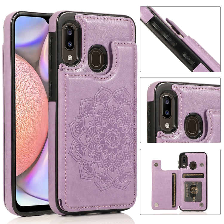 Double Buckle Mandala Pattern PU+TPU Protective Case with Card Slots & Holder & Photo Frame, For Samsung Galaxy A10e / A20e, For Samsung Galaxy A20 / A30, For Samsung Galaxy A50 / A50s, For Samsung Galaxy A51