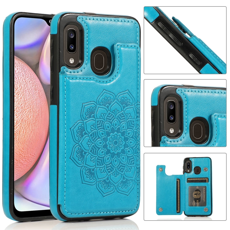 Double Buckle Mandala Pattern PU+TPU Protective Case with Card Slots & Holder & Photo Frame, For Samsung Galaxy A10e / A20e, For Samsung Galaxy A20 / A30, For Samsung Galaxy A50 / A50s, For Samsung Galaxy A51