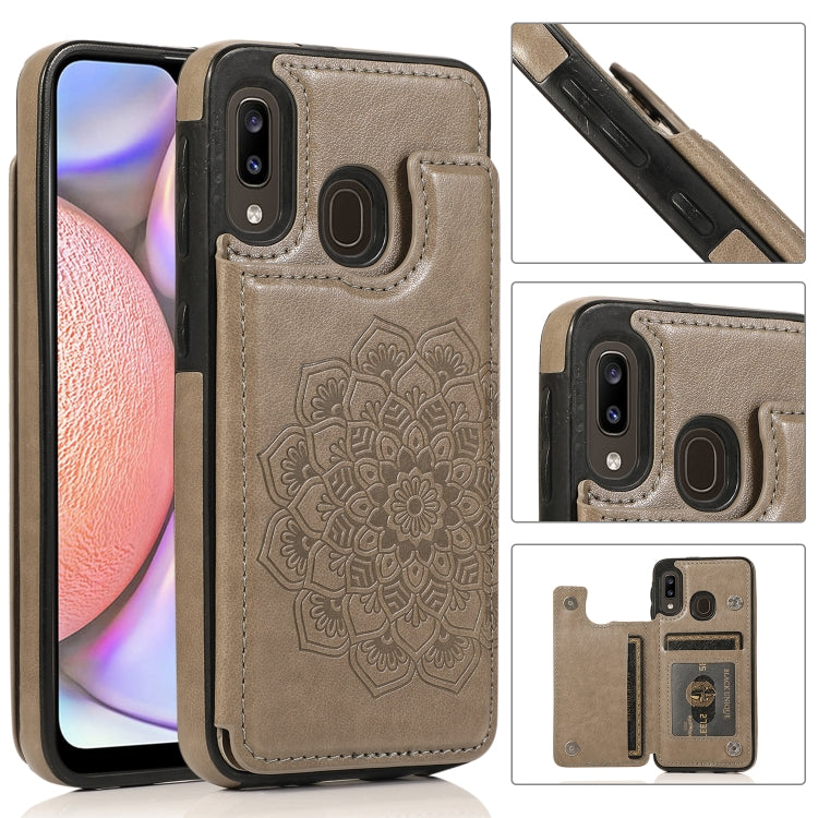 Double Buckle Mandala Pattern PU+TPU Protective Case with Card Slots & Holder & Photo Frame, For Samsung Galaxy A10e / A20e, For Samsung Galaxy A20 / A30, For Samsung Galaxy A50 / A50s, For Samsung Galaxy A51