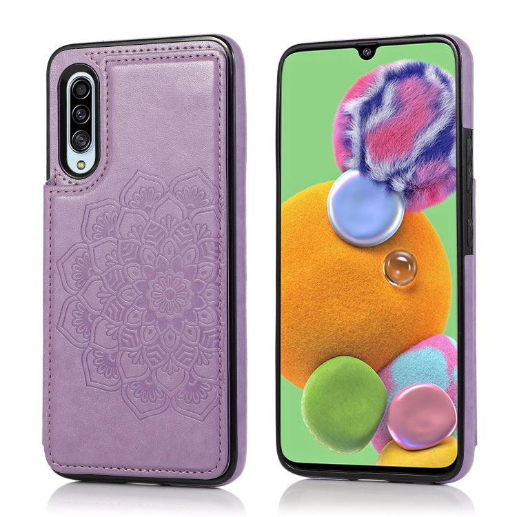 Double Buckle Mandala Pattern PU+TPU Protective Case with Card Slots & Holder & Photo Frame, For Samsung Galaxy A70, For Samsung Galaxy A71 / A81 / A10 / A91, For Samsung Galaxy A90 5G, For Samsung Galaxy Note9