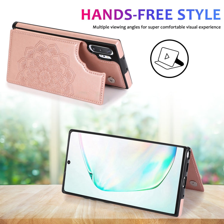 Double Buckle Mandala Pattern PU+TPU Protective Case with Card Slots & Holder & Photo Frame, For Samsung Galaxy Note 10 Plus, For Samsung Galaxy Note20, For Samsung Galaxy S9, For Samsung Galaxy S9 Plus