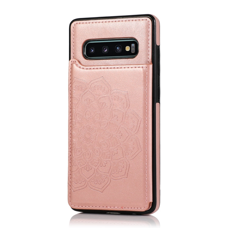 Double Buckle Mandala Pattern PU+TPU Protective Case with Card Slots & Holder & Photo Frame, For Samsung Galaxy S10, For Samsung Galaxy S10 Plus, For Samsung Galaxy S20, For Samsung Galaxy S20 Plus