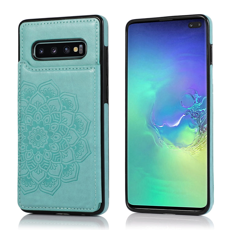 Double Buckle Mandala Pattern PU+TPU Protective Case with Card Slots & Holder & Photo Frame, For Samsung Galaxy S10, For Samsung Galaxy S10 Plus, For Samsung Galaxy S20, For Samsung Galaxy S20 Plus