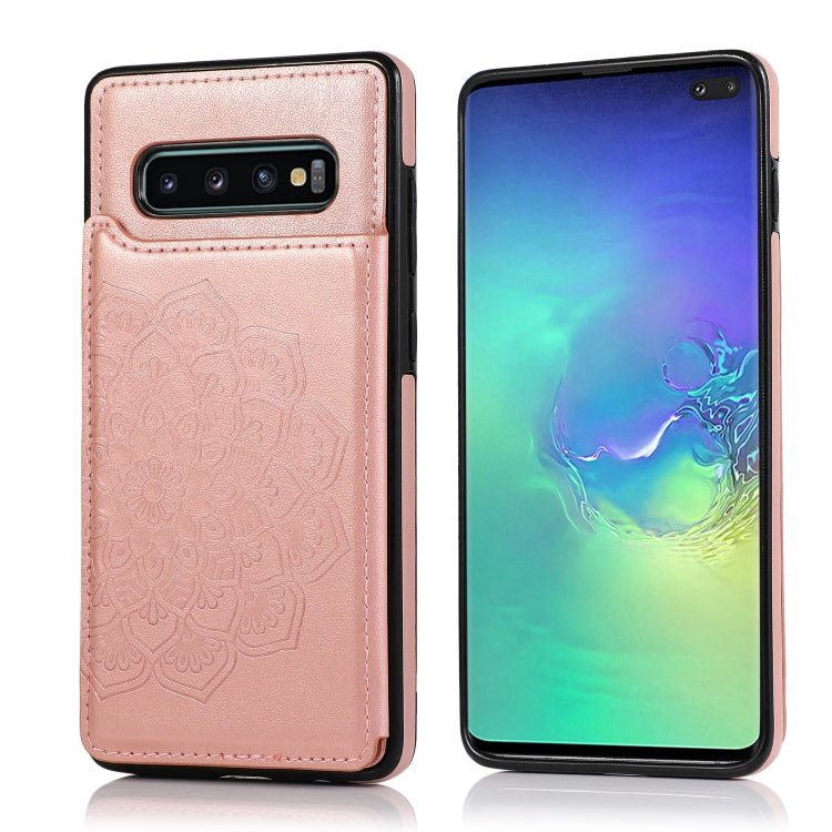 Double Buckle Mandala Pattern PU+TPU Protective Case with Card Slots & Holder & Photo Frame, For Samsung Galaxy S10, For Samsung Galaxy S10 Plus, For Samsung Galaxy S20, For Samsung Galaxy S20 Plus