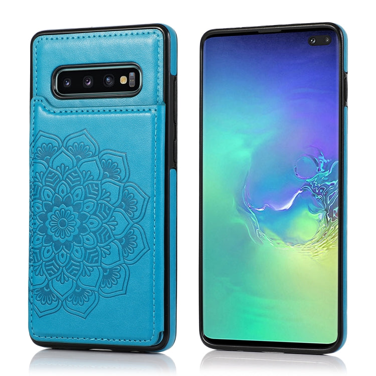 Double Buckle Mandala Pattern PU+TPU Protective Case with Card Slots & Holder & Photo Frame, For Samsung Galaxy S10, For Samsung Galaxy S10 Plus, For Samsung Galaxy S20, For Samsung Galaxy S20 Plus
