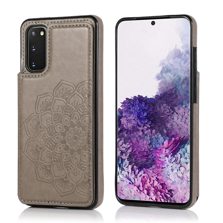 Double Buckle Mandala Pattern PU+TPU Protective Case with Card Slots & Holder & Photo Frame, For Samsung Galaxy S10, For Samsung Galaxy S10 Plus, For Samsung Galaxy S20, For Samsung Galaxy S20 Plus