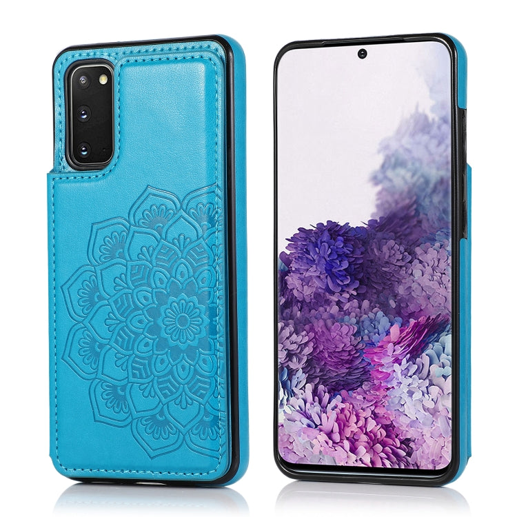Double Buckle Mandala Pattern PU+TPU Protective Case with Card Slots & Holder & Photo Frame, For Samsung Galaxy S10, For Samsung Galaxy S10 Plus, For Samsung Galaxy S20, For Samsung Galaxy S20 Plus