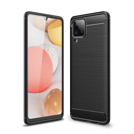 Brushed carbon fiber TPU case for Samsung Galaxy A02s, A12, and Moto G9 Power with textured grip