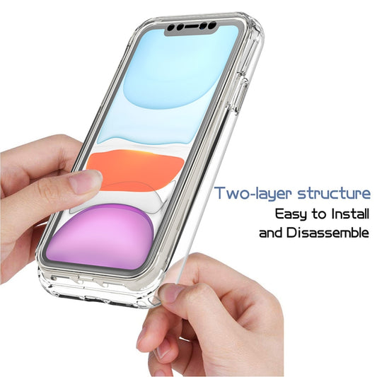 Transparent back panel iPhone 11 Pro Max shockproof case showing device through candy gradient