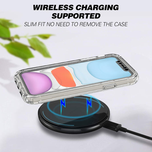 Clear PC back iPhone 11 Pro Max case with soft TPU edges, rainbow fade effect