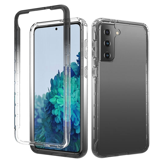 Shockproof Galaxy S21+ 5G case with dual-color gradient candy design and crystal clear transparency