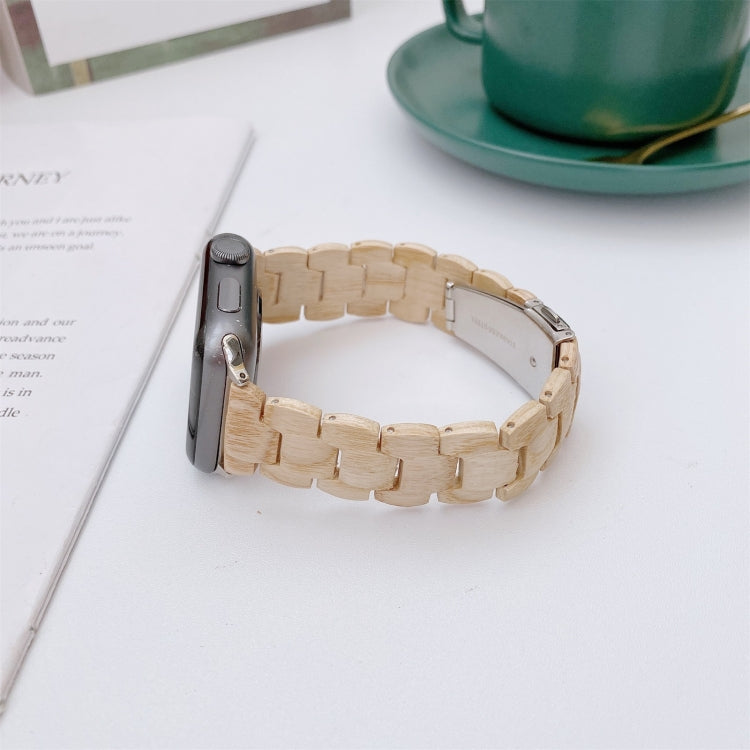 Wooden Bead Woven Watchband For Apple Watch Series 6 & SE & 5 & 4 44mm / 3 & 2 & 1 42mm, For Apple Watch Ultra 49mm / Series 8&7 45mm / SE 2&6&SE&5&4 44mm / 3&2&1 42mm