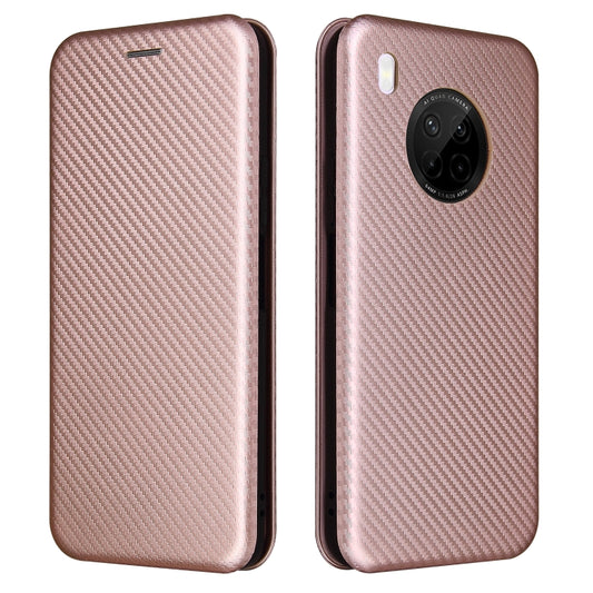 Galaxy A12 case front view carbon texture leather finish magnetic closure detail