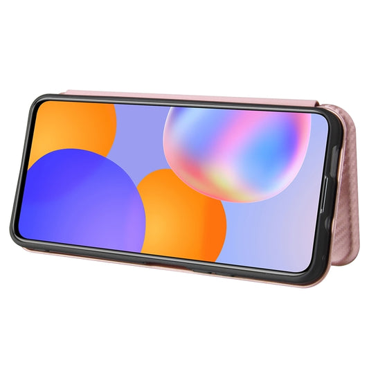Galaxy A12 M12 case side profile showing card slot compartment and leather trim