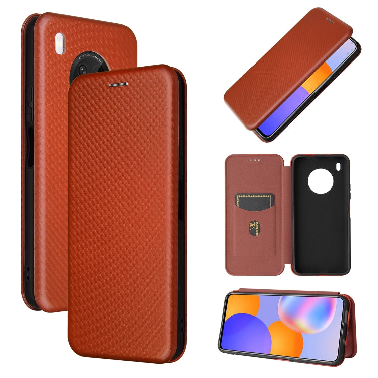 Carbon Fiber Texture Magnetic Horizontal Flip TPU + PC + PU Leather Case with Card Slot, For Huawei Y9a, For Huawei nova 8 SE, For Huawei Honor 10X Lite, For Samsung Galaxy A12 / M12