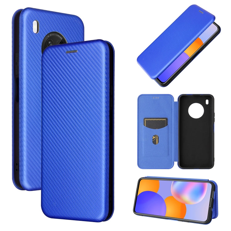 Carbon Fiber Texture Magnetic Horizontal Flip TPU + PC + PU Leather Case with Card Slot, For Huawei Y9a, For Huawei nova 8 SE, For Huawei Honor 10X Lite, For Samsung Galaxy A12 / M12