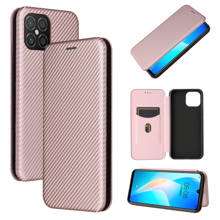 Carbon Fiber Texture Magnetic Horizontal Flip TPU + PC + PU Leather Case with Card Slot, For Huawei Y9a, For Huawei nova 8 SE, For Huawei Honor 10X Lite, For Samsung Galaxy A12 / M12