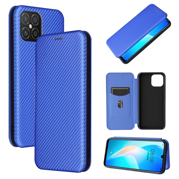 Carbon Fiber Texture Magnetic Horizontal Flip TPU + PC + PU Leather Case with Card Slot, For Huawei Y9a, For Huawei nova 8 SE, For Huawei Honor 10X Lite, For Samsung Galaxy A12 / M12