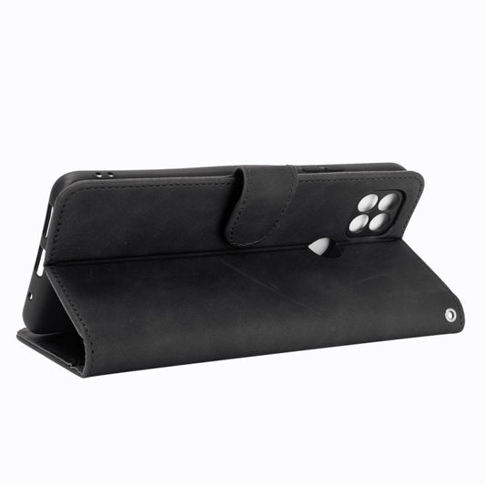 Samsung Galaxy A12 case back view showing quality calf grain texture