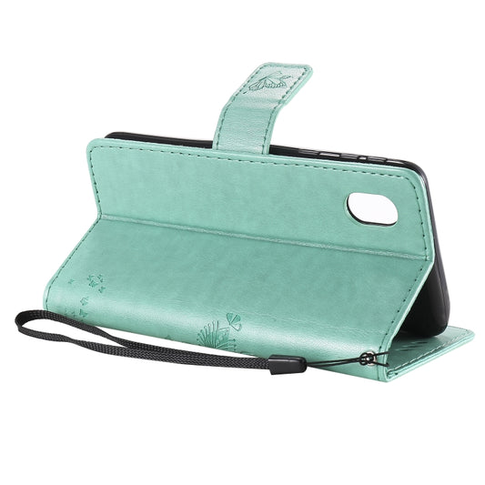 Samsung Galaxy M01 leather wallet case with lanyard attachment and printed design detail