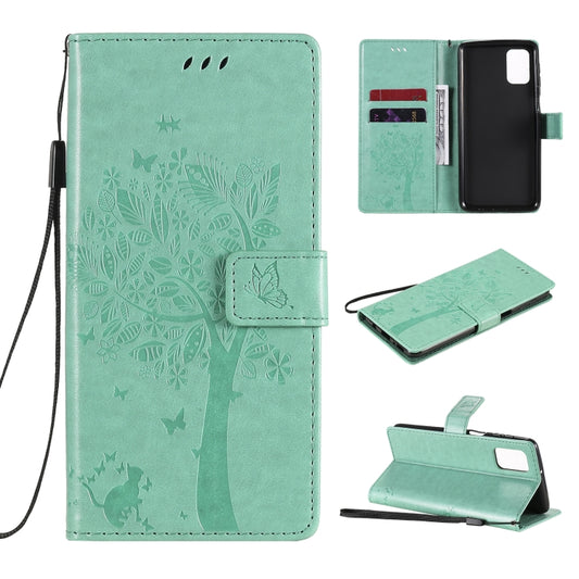 Tree and cat pattern Samsung Galaxy M31s M51 leather flip case with card holder