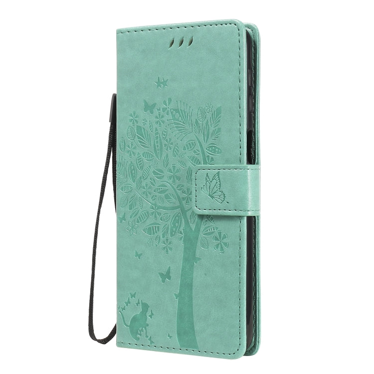 Tree & Cat Pattern Pressed Printing Horizontal Flip PU Leather Case with Holder & Card Slots & Wallet & Lanyard, For Samsung Galaxy M31s, For Samsung Galaxy M51