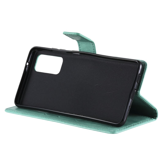 Galaxy S20 FE horizontal flip case open revealing card slot arrangement and storage