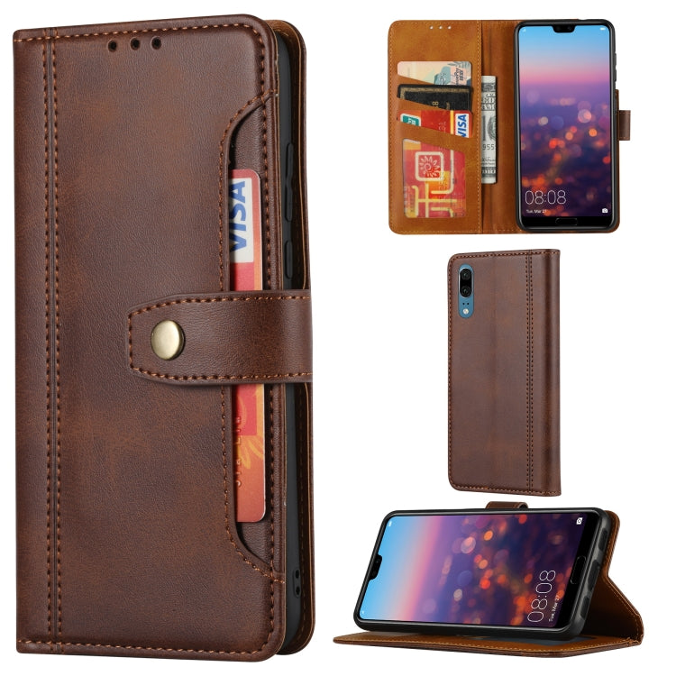 Calf Texture Double Fold Clasp Horizontal Flip Leather Case with Photo Frame & Holder & Card Slots & Wallet, For iPhone XR, For Samsung Galaxy S30, For Samsung Galaxy S30 Plus, For Samsung Galaxy S30 Ultra, For Huawei P20, For Huawei P30 Lite