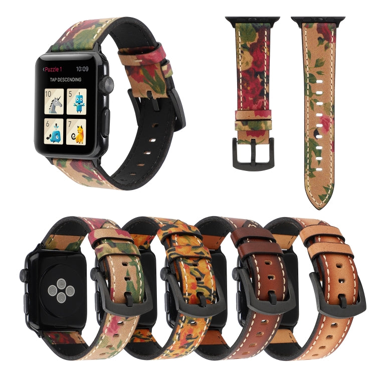 Retro Head-layer Cowhide Genuine Leather Watchband For Apple Watch Series 6 & SE & 5 & 4 44mm / 3 & 2 & 1 42mm, For Apple Watch Series 7 45mm / 6 & SE & 5 & 4 44mm / 3 & 2 & 1 42mm������������������������������������������������������������������������...