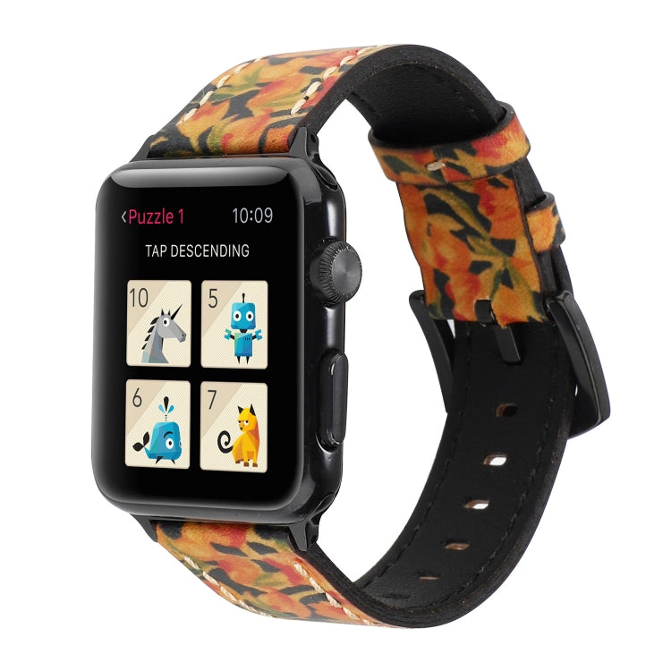 Retro Head-layer Cowhide Genuine Leather Watchband For Apple Watch Series 6 & SE & 5 & 4 44mm / 3 & 2 & 1 42mm, For Apple Watch Series 7 45mm / 6 & SE & 5 & 4 44mm / 3 & 2 & 1 42mm������������������������������������������������������������������������...